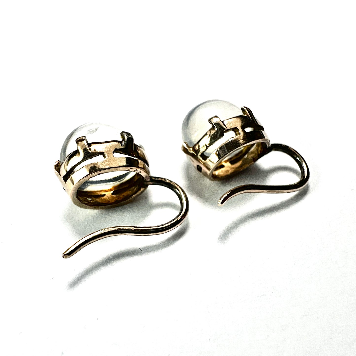 Vintage Gold Moonstone Dormeuse Earrings