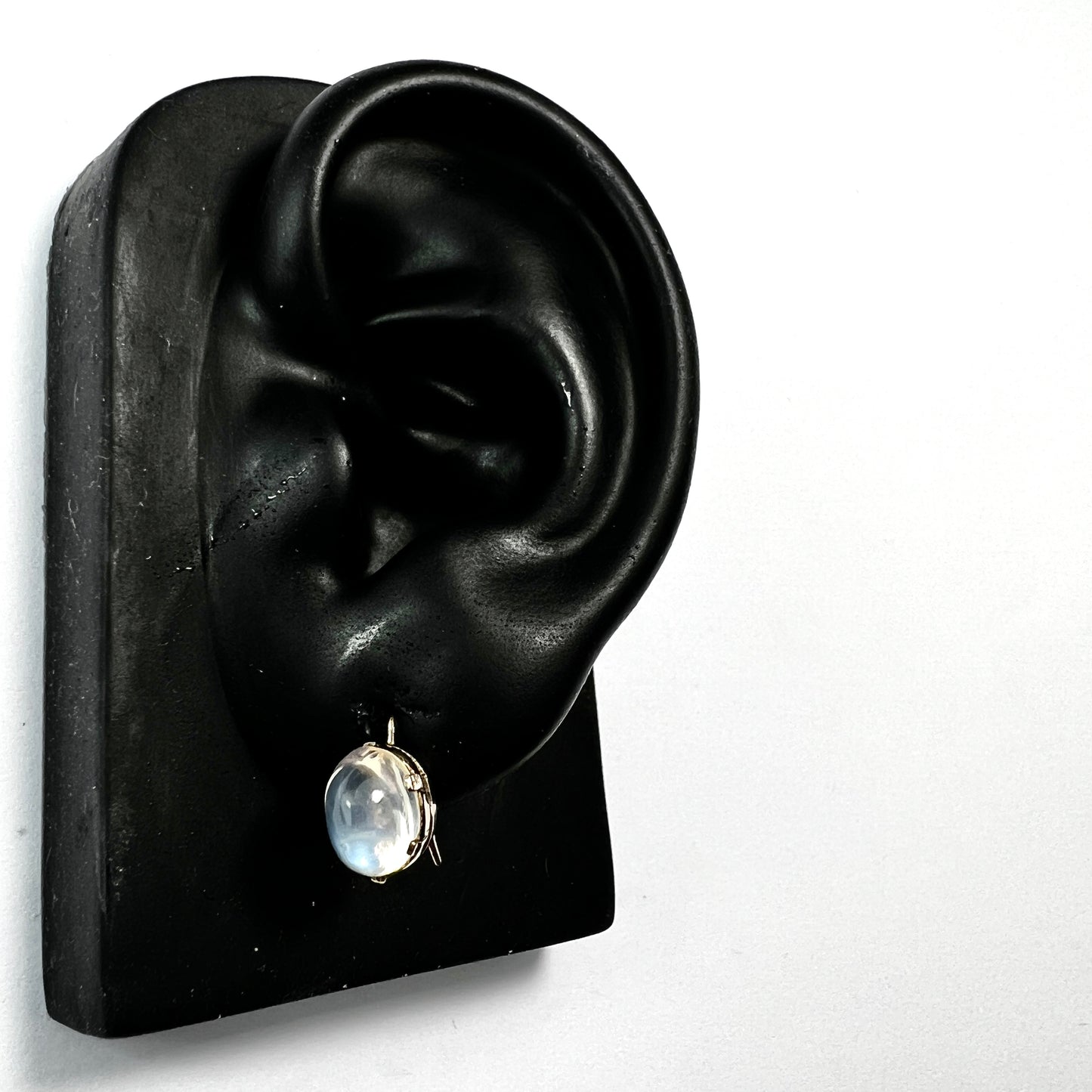 Vintage Gold Moonstone Dormeuse Earrings