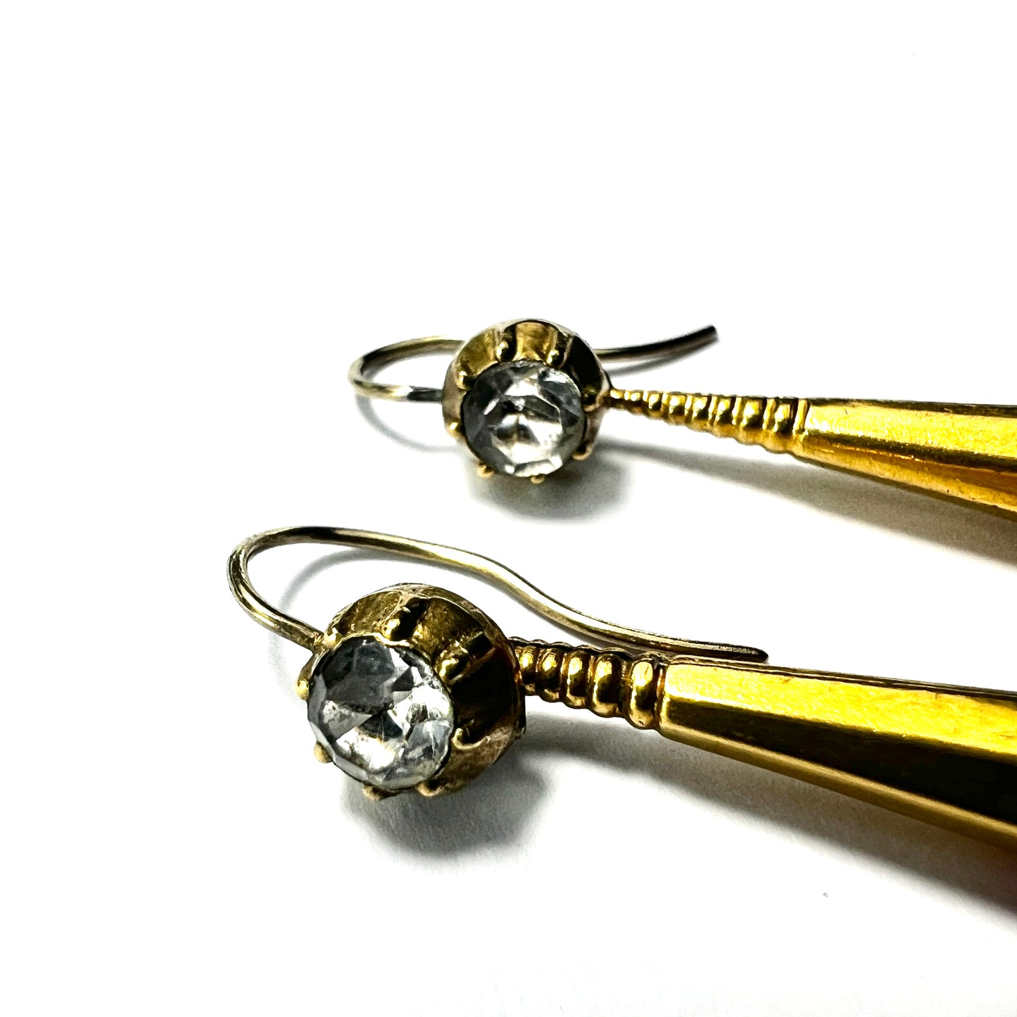 Victorian 18CT Gold Cased Paste and Agate Drop Earrings