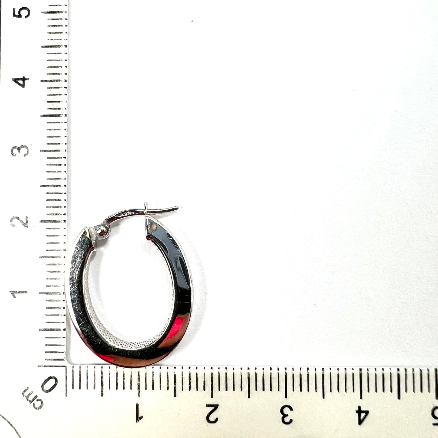 Vintage 9CT White Gold Latch Hoop Earrings