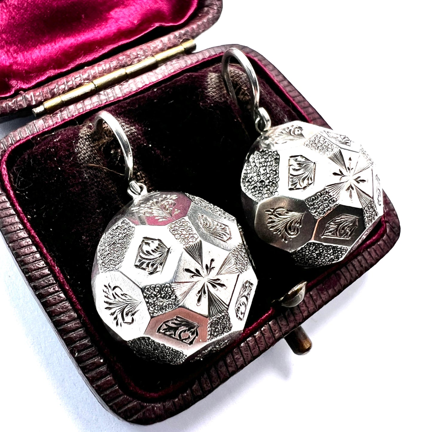 Victorian Silver Aesthetic Period Dome Earrings