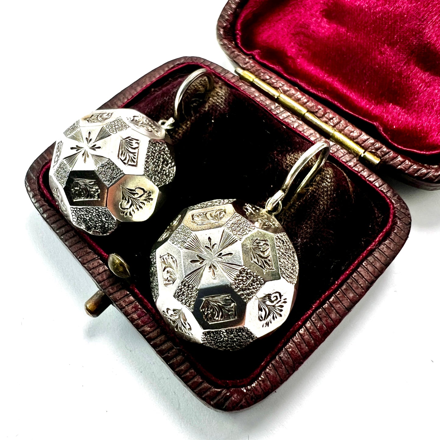 Victorian Silver Aesthetic Period Dome Earrings