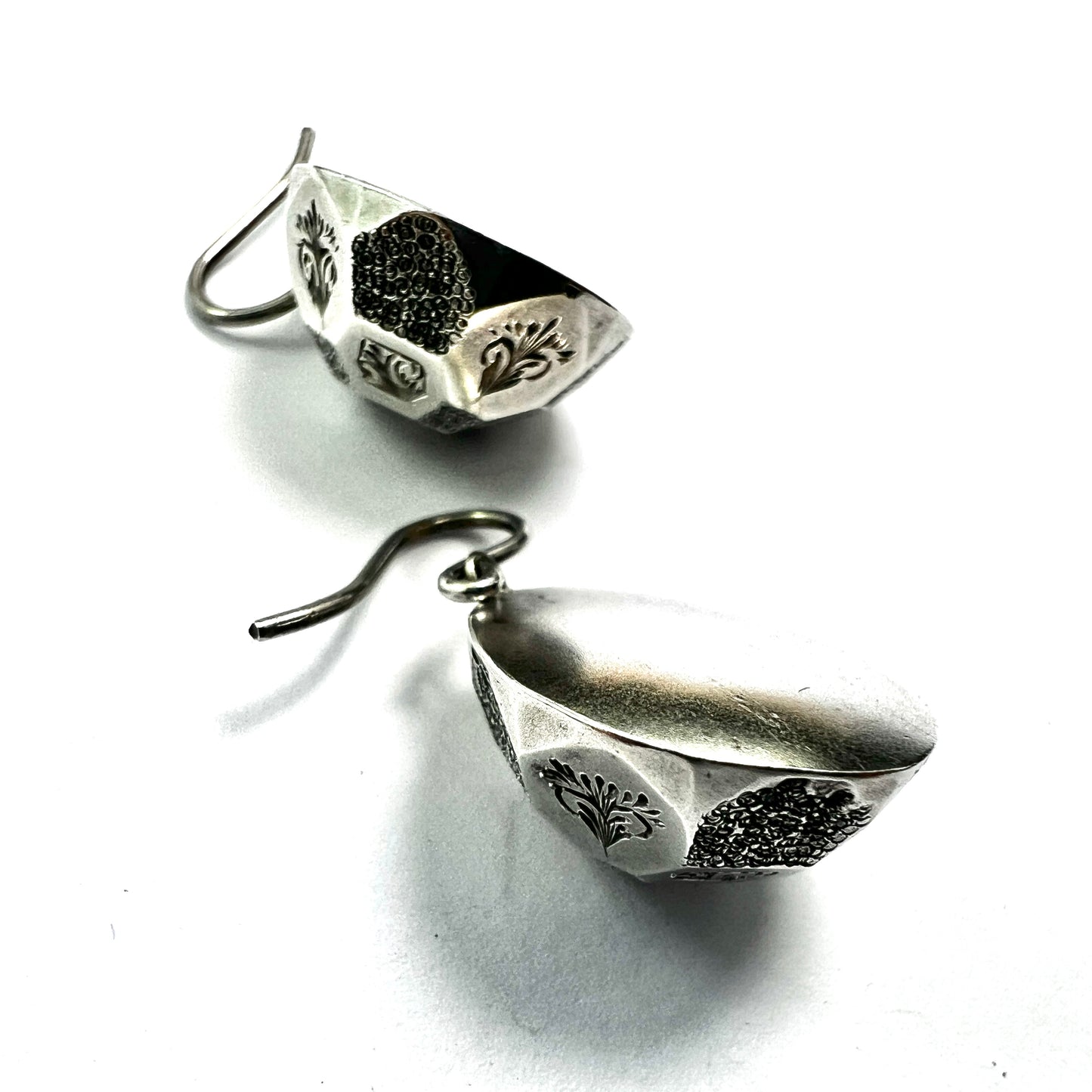 Victorian Silver Aesthetic Period Dome Earrings