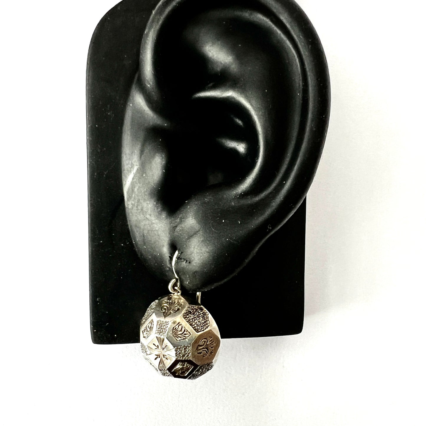 Victorian Silver Aesthetic Period Dome Earrings