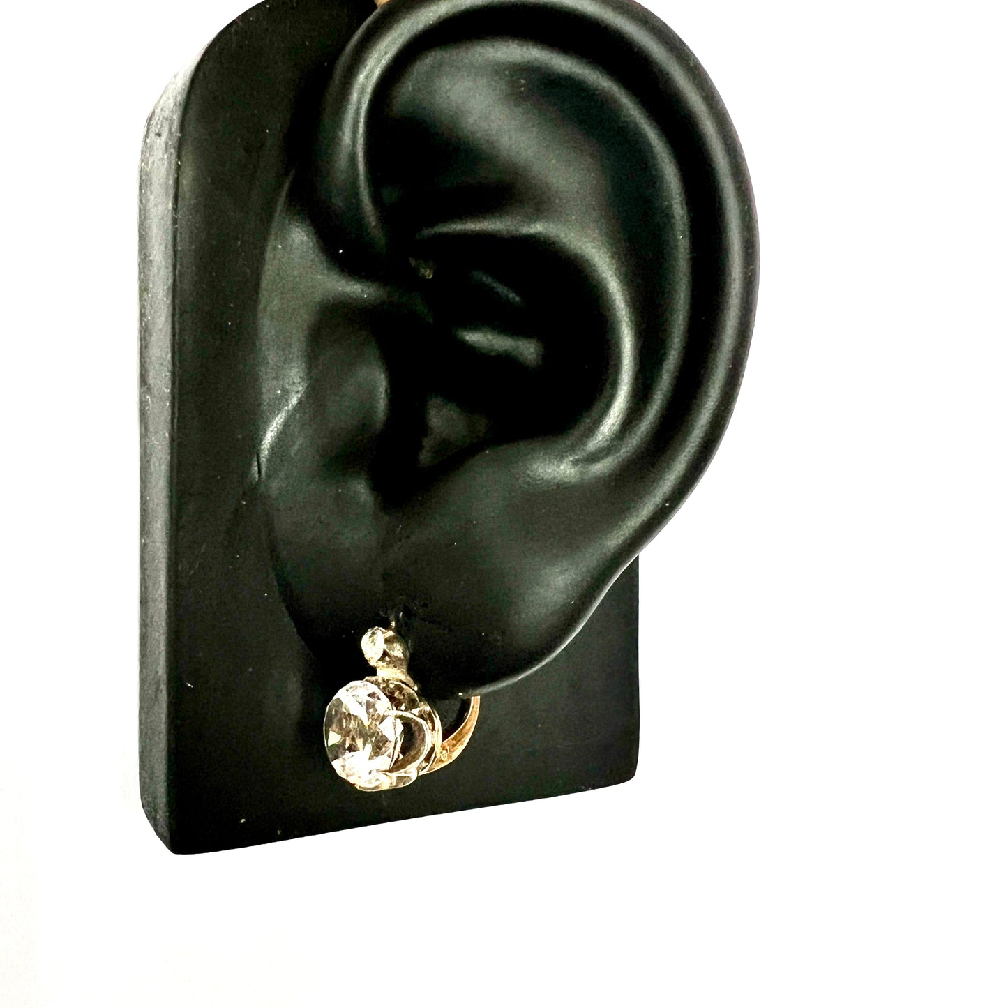 Victorian Gold and Silver Paste Dormeuse Earrings