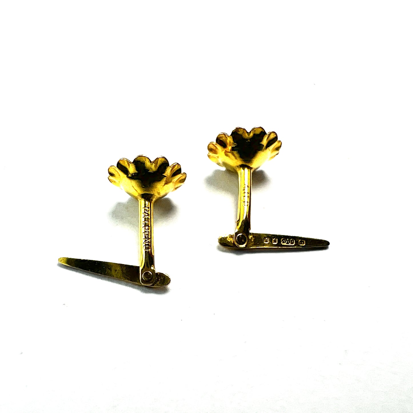 Tiny Vintage 9CT Gold Andralok Flower Stud Earrings