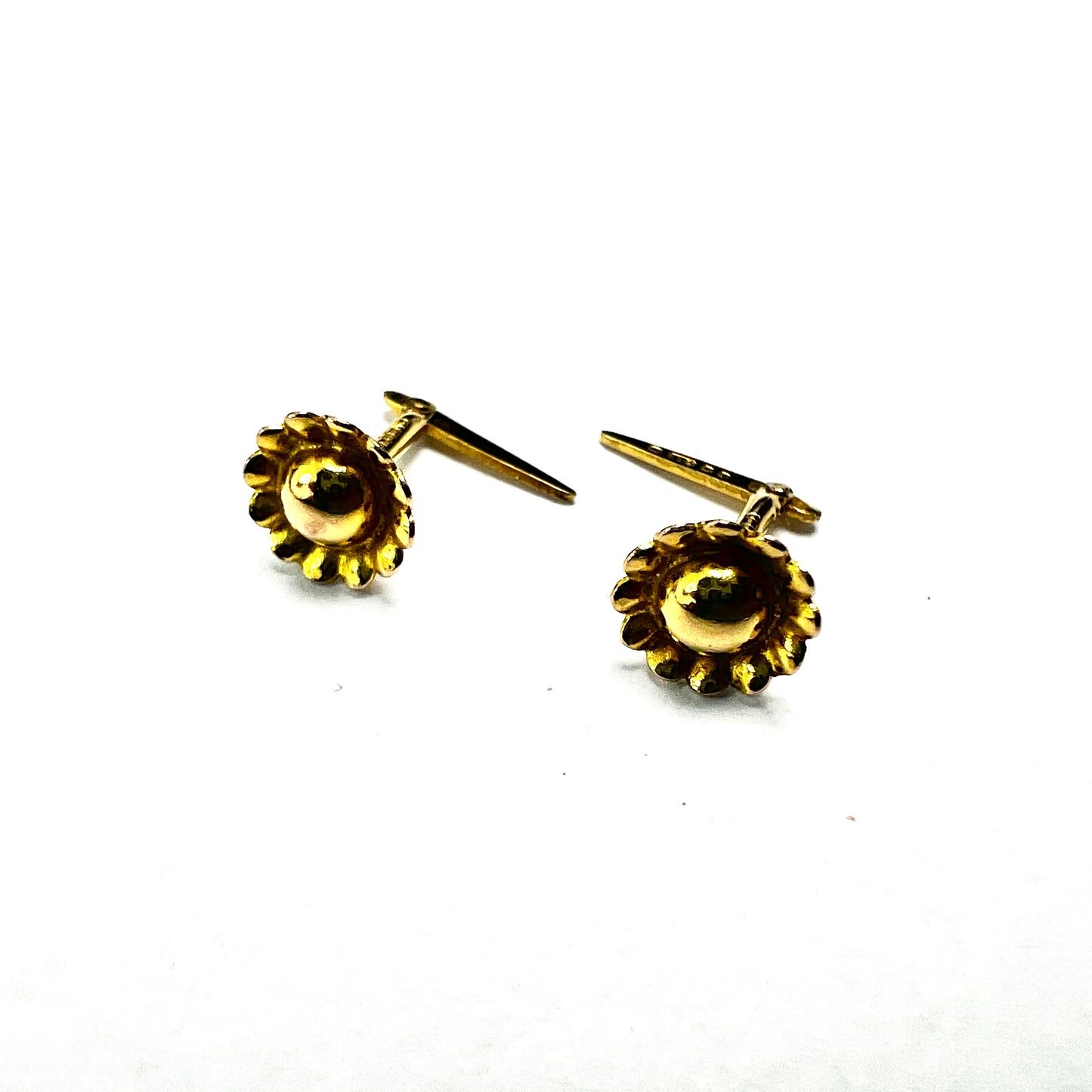 Tiny Vintage 9CT Gold Andralok Flower Stud Earrings