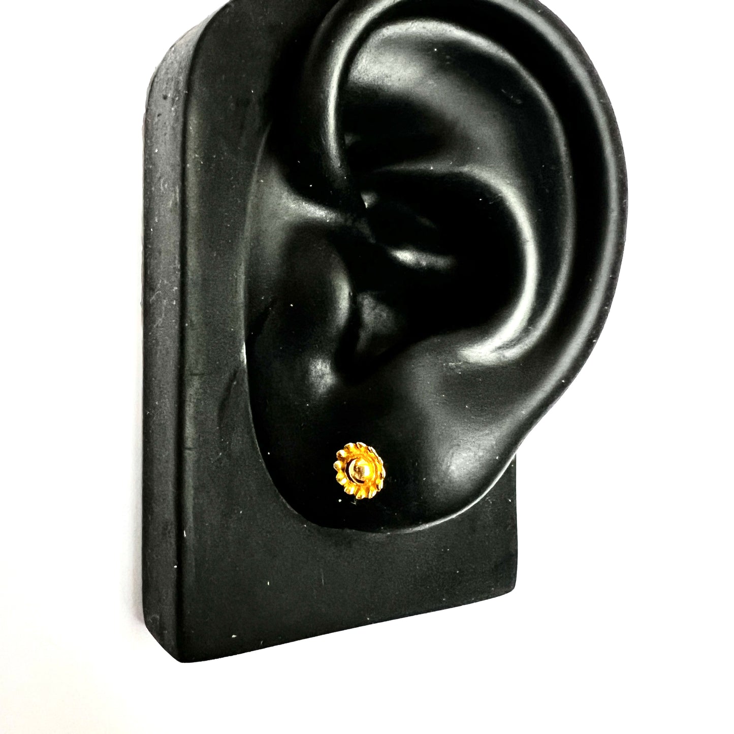 Tiny Vintage 9CT Gold Andralok Flower Stud Earrings