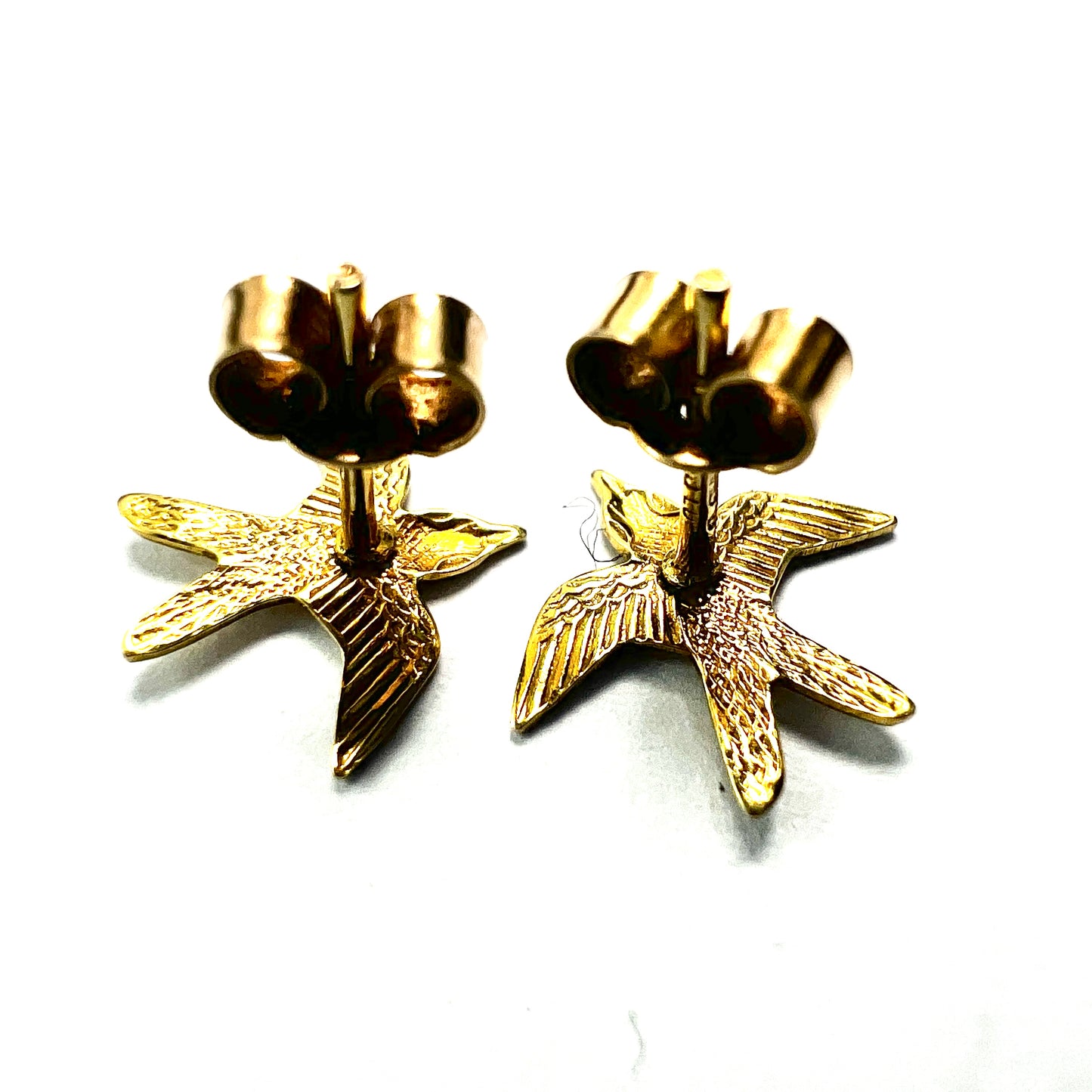 Vintage 9CT Gold Swallow Stud Earrings