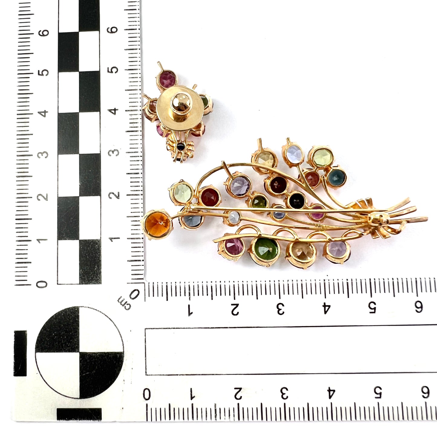 Vintage Gold Sri Lankan Tutti Frutti Gemstone Earrings