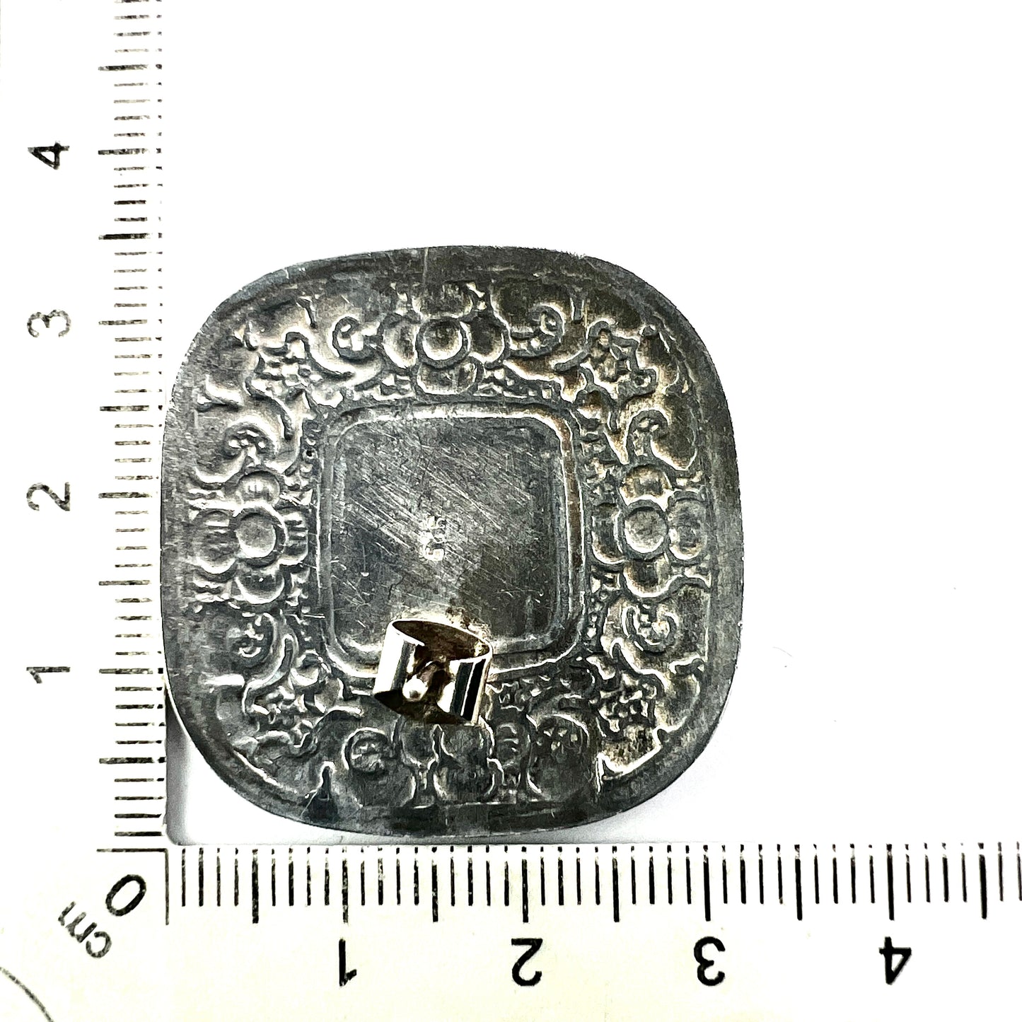 Huge Vintage Silver Floral Stud Earrings