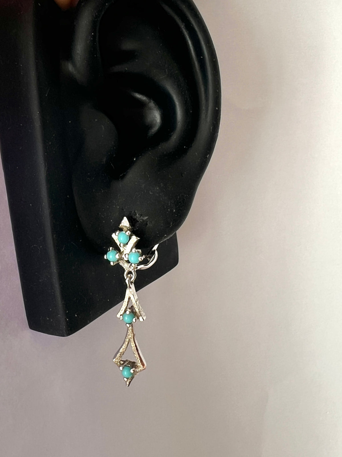 Vintage Turquoise and Silver Dangling Earrings