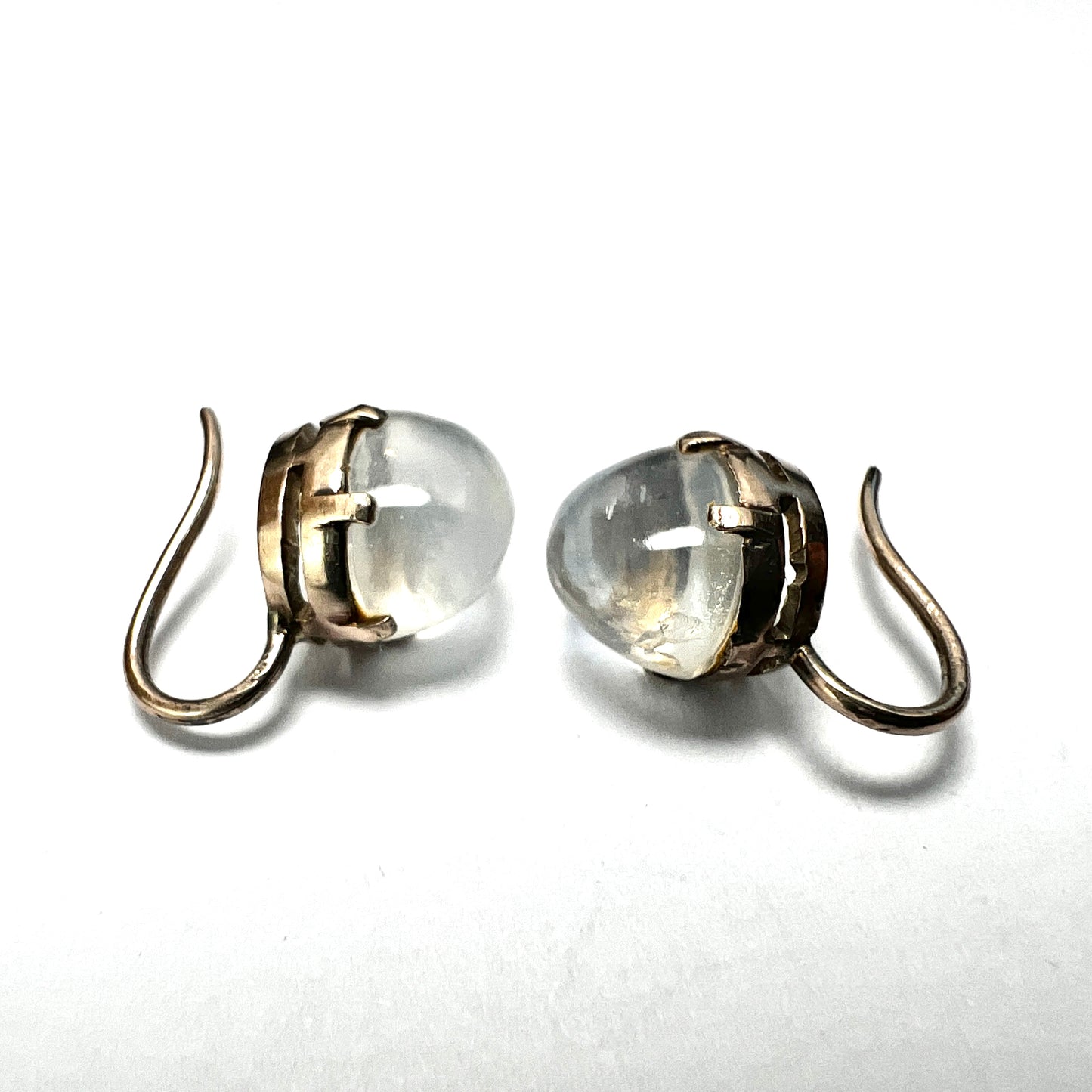 Vintage Gold Moonstone Dormeuse Earrings
