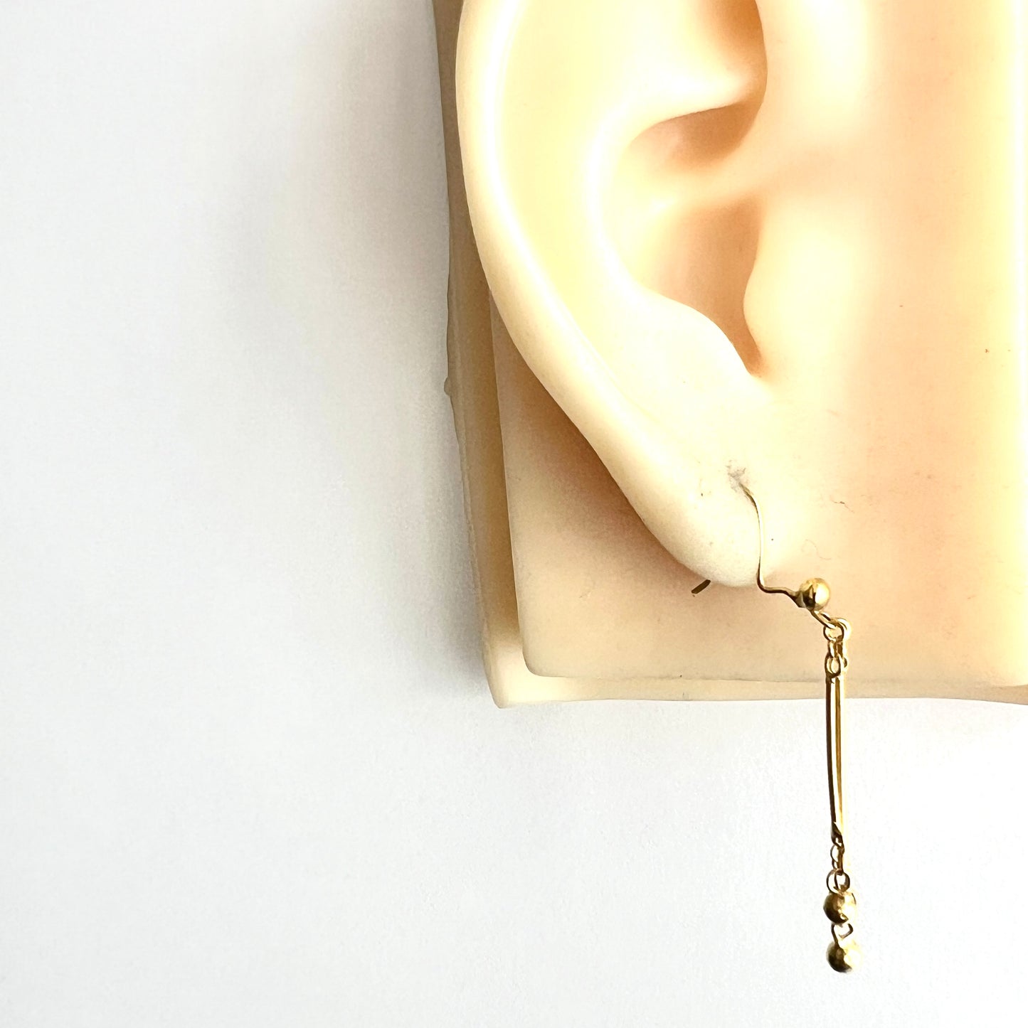 Vintage Gold Double Bar Drop Earrings