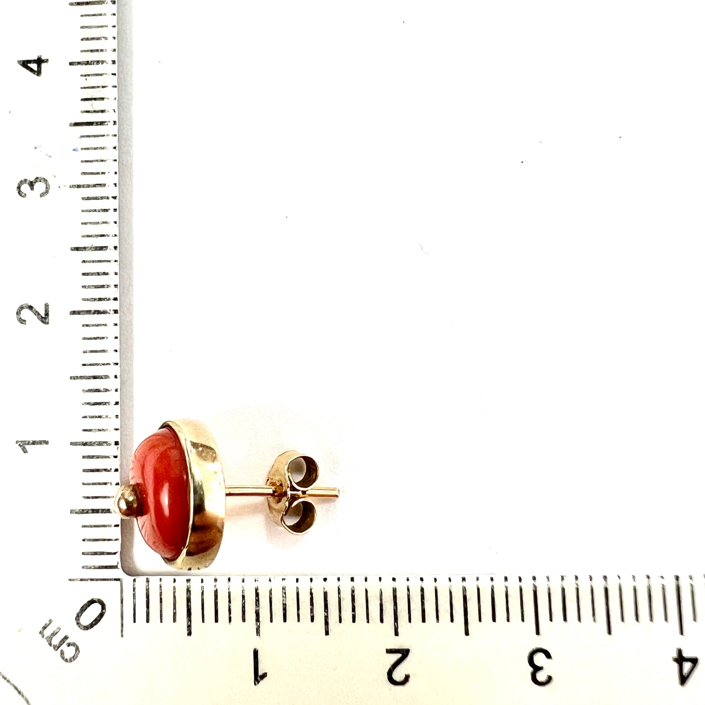Victorian 9CT Gold Coral Stud Earrings