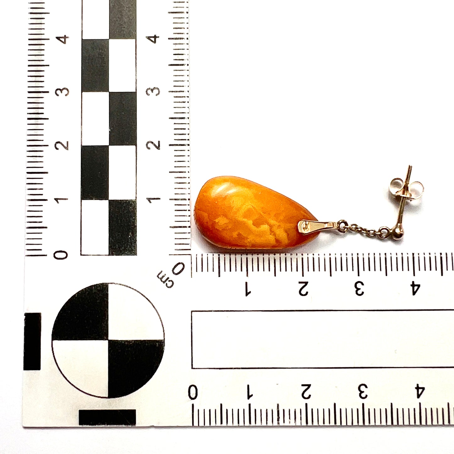 Antique Edwardian Amber Teardrop Earrings in 9CT Gold