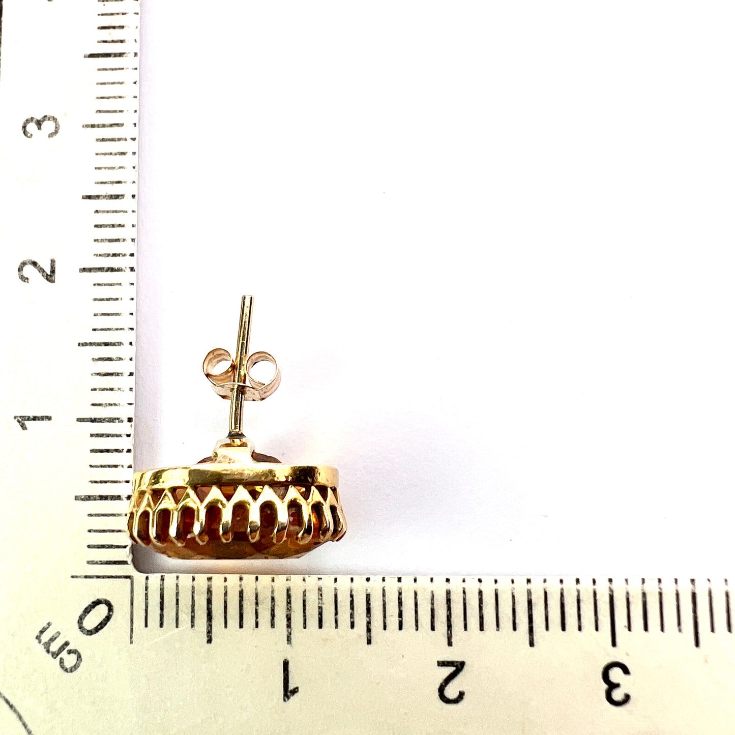 Edwardian Citrine 9CT Gold Oval Stud Earrings