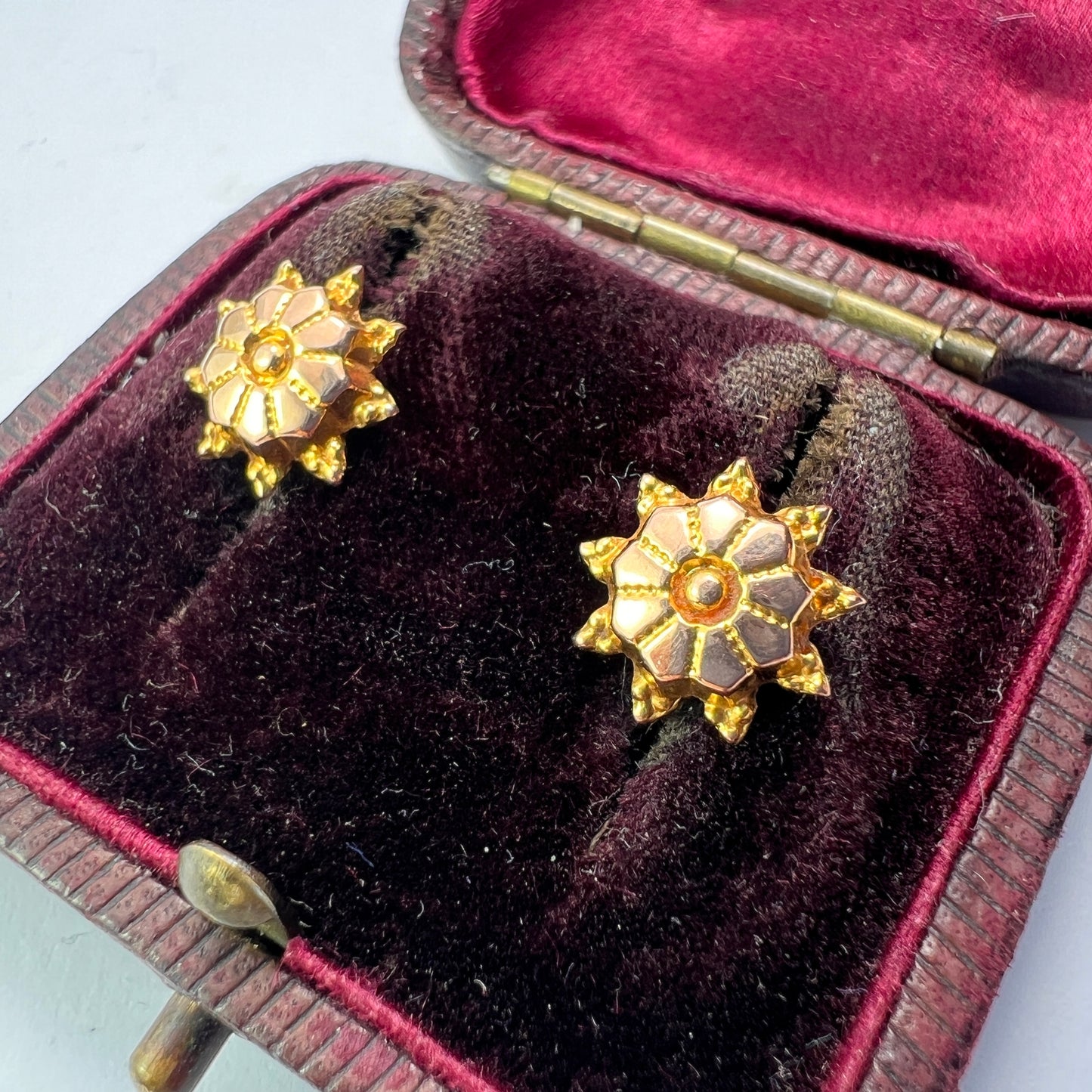 Victorian Style 9CT Gold Sunburst Stud Earrings