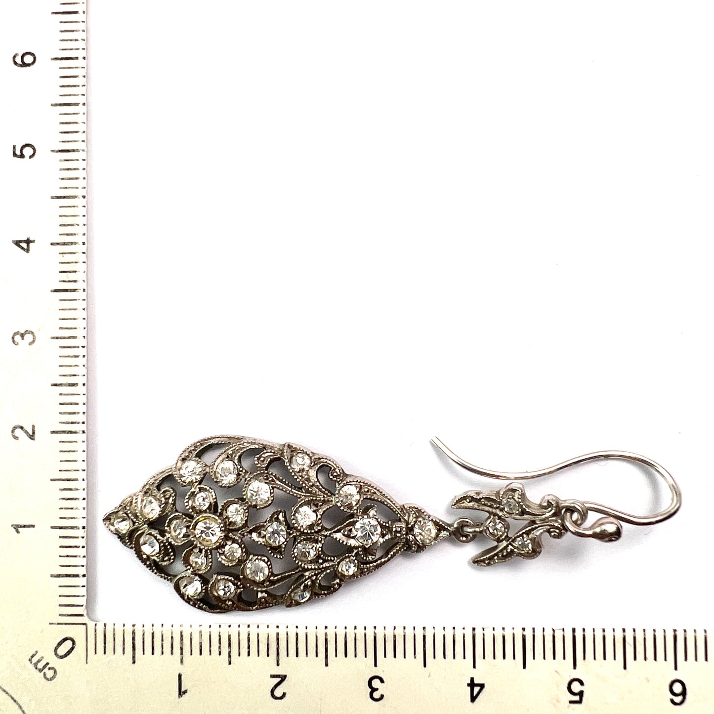 Victorian Silver Paste Chandelier Earrings