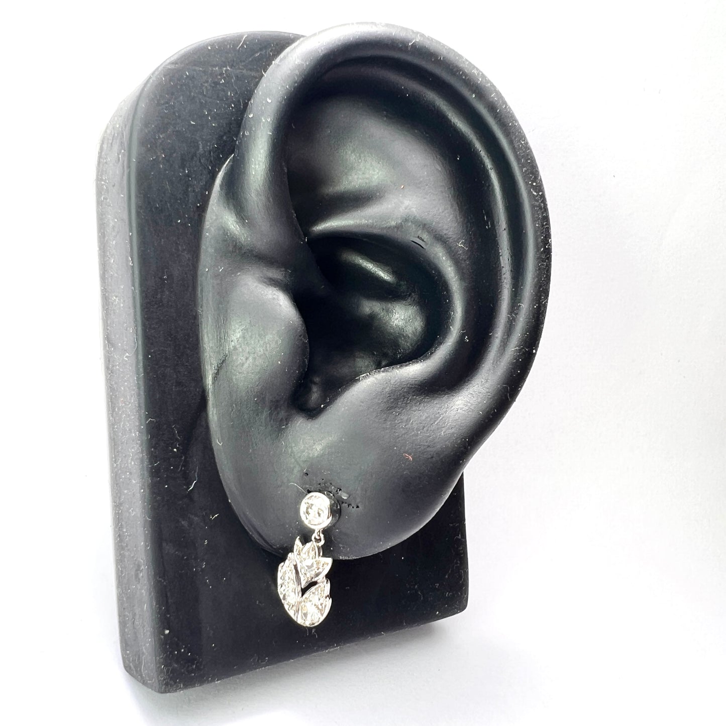 Edwardian Diamond and Platinum Drop Earrings