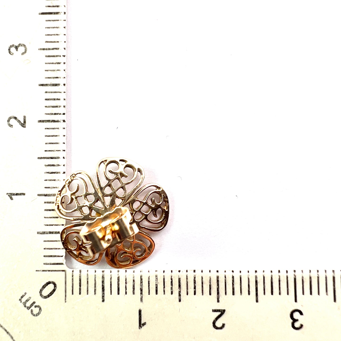 Large Vintage 9CT Gold Flower Stud Earrings