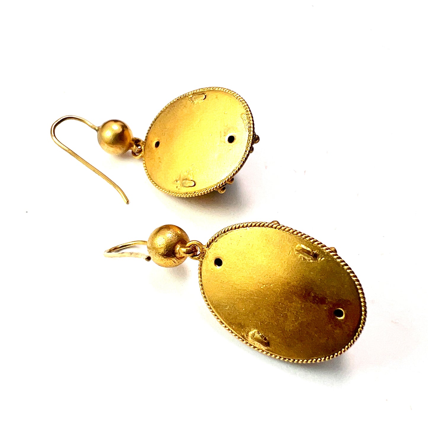 Victorian Turquoise Enamel Gilt Star Earrings