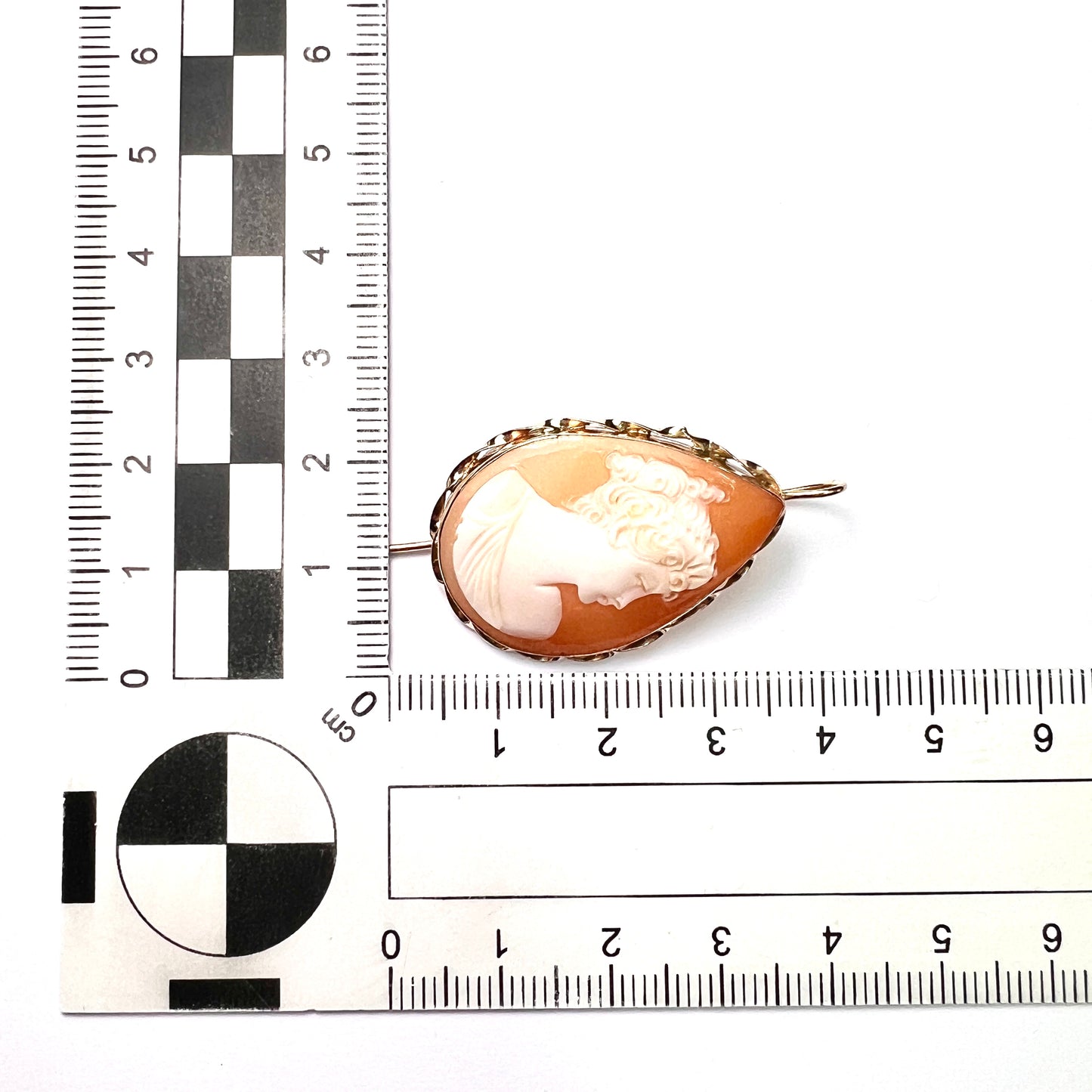 Large 9CT Gold Cameo Teardrop Earrings