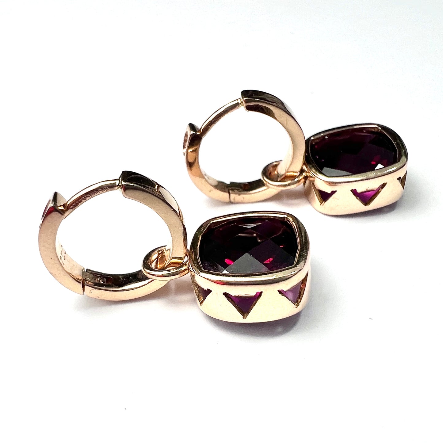 18CT Gold Tourmaline Hoop Earrings