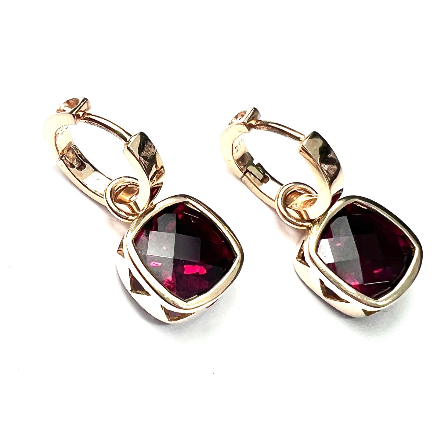 18CT Gold Tourmaline Hoop Earrings