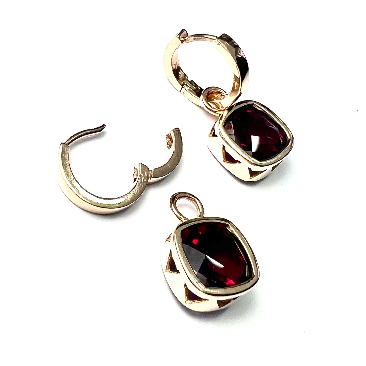 18CT Gold Tourmaline Hoop Earrings