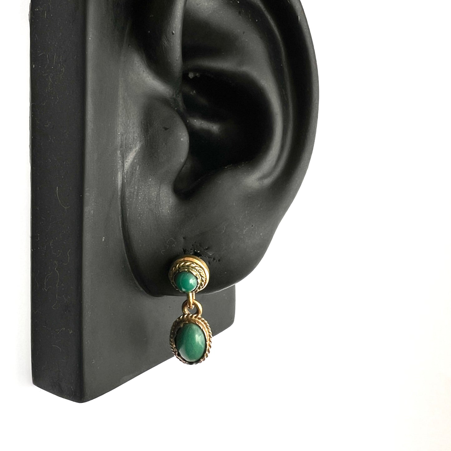 Vintage Turquoise Gold Drop Earrings