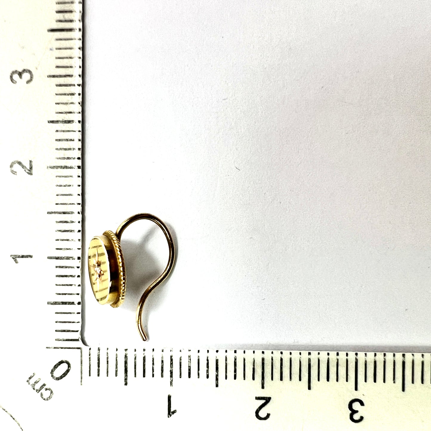 Tiny Victorian 15CT Gold and Diamond Earrings