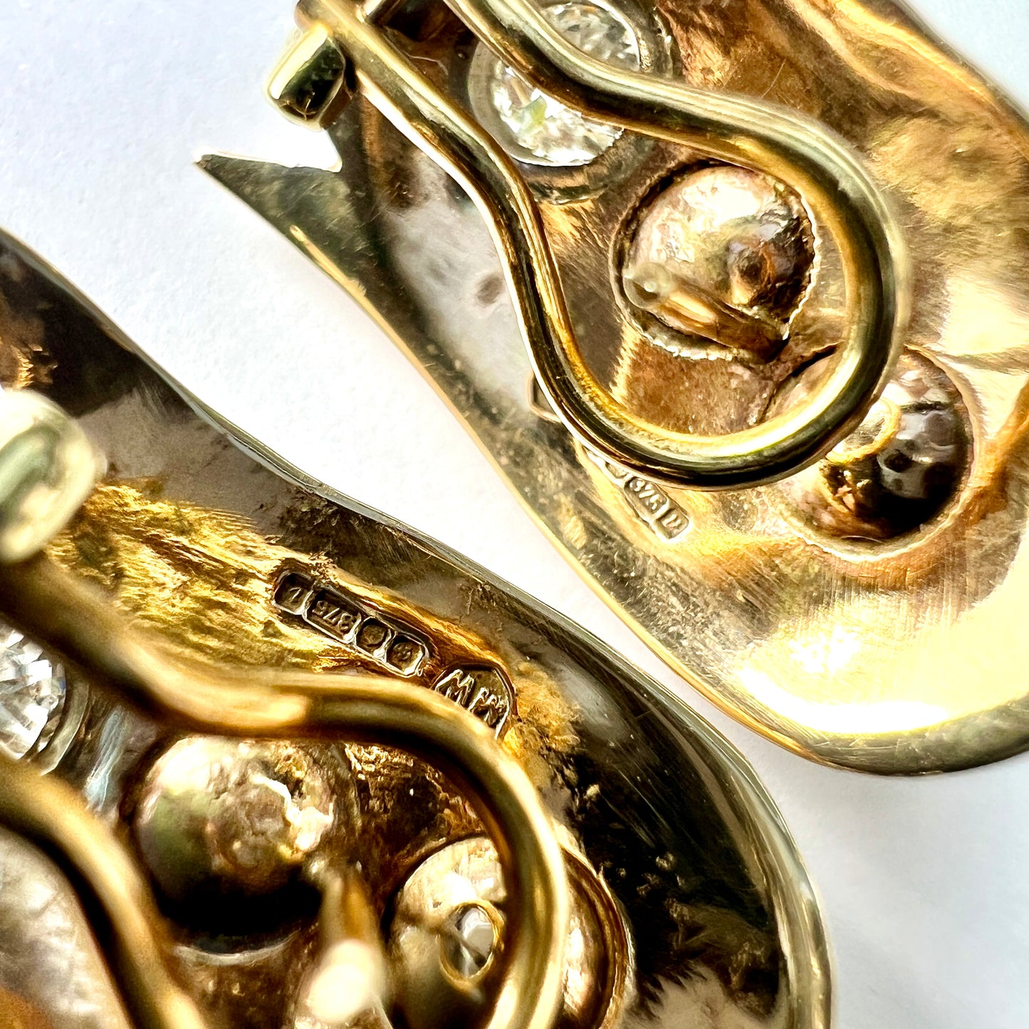 Vintage 18CT Gold Diamond and Pearl Earrings