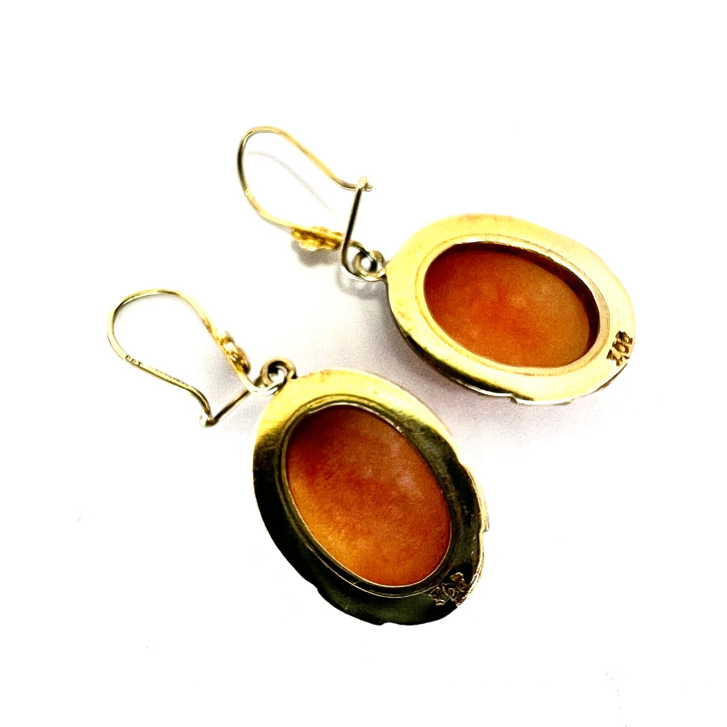Vintage 9CT Gold Cameo Earrings