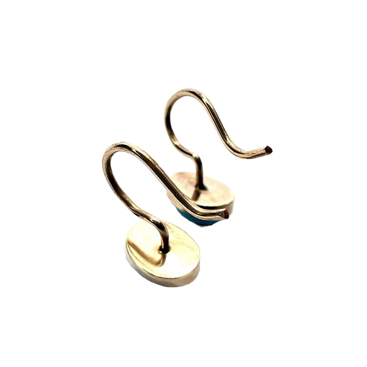 Victorian/Edwardian 9CT Gold Turquoise Cabochon Earrings