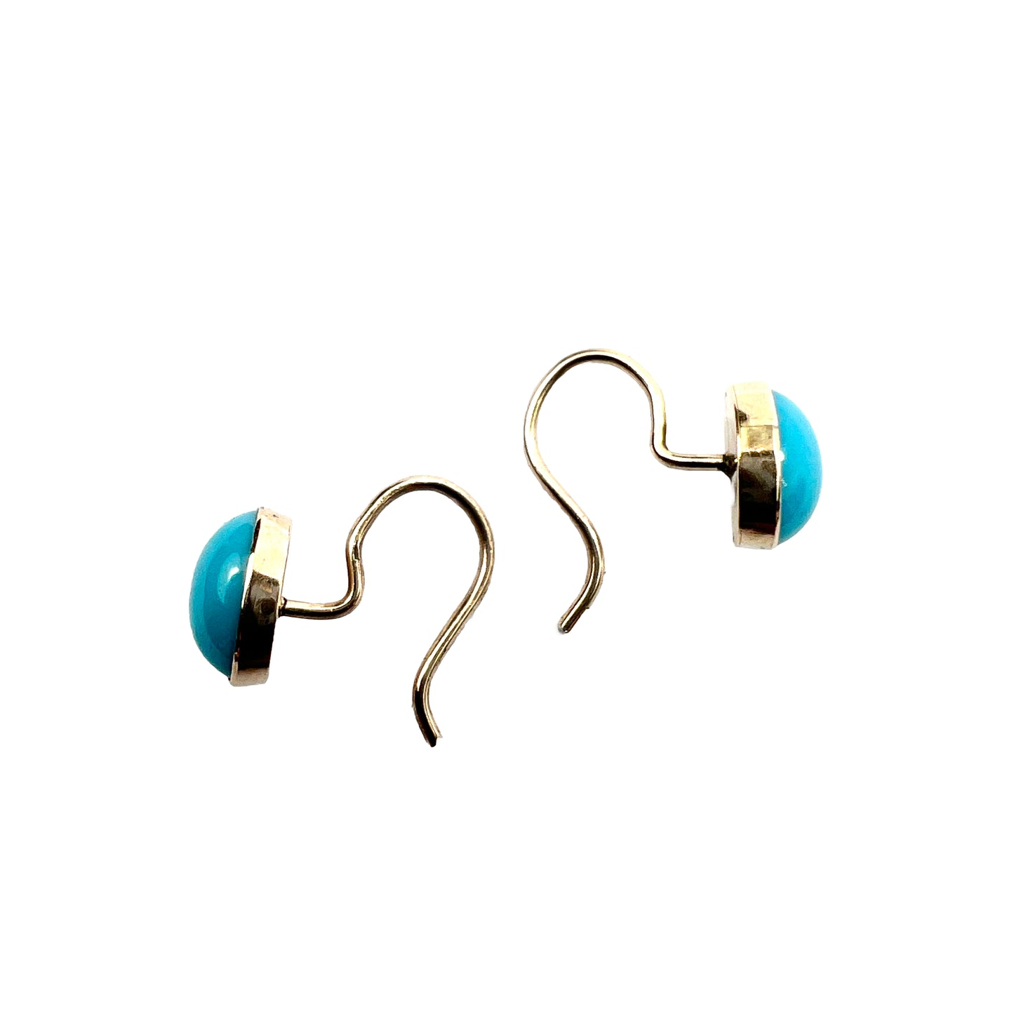 Victorian/Edwardian 9CT Gold Turquoise Cabochon Earrings