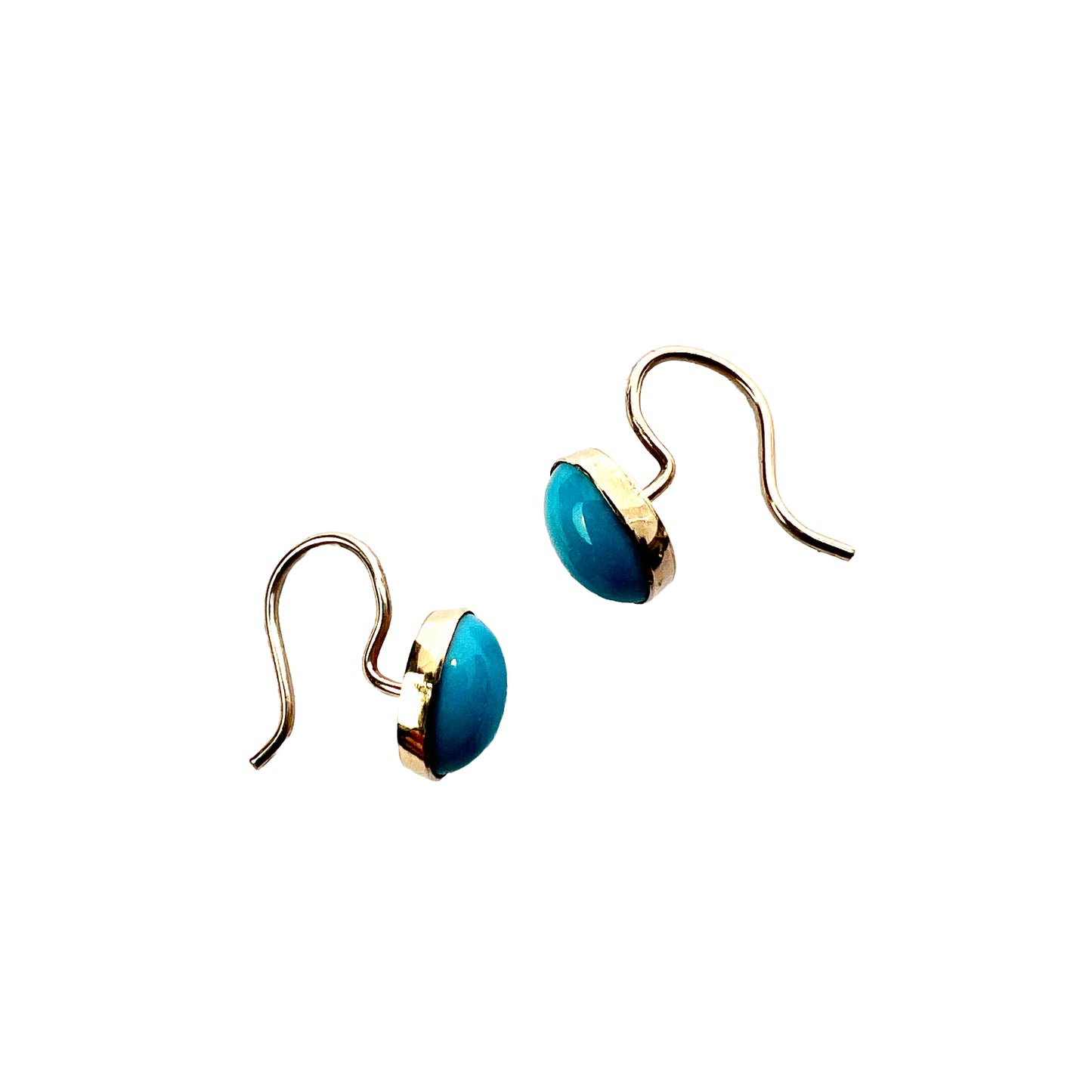 Victorian/Edwardian 9CT Gold Turquoise Cabochon Earrings
