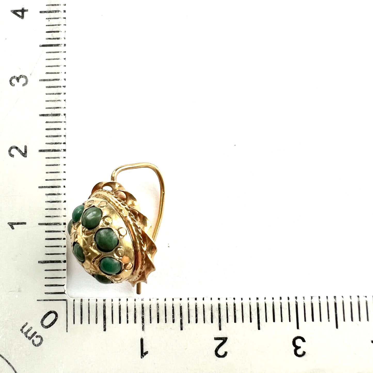 Victorian 18CT Gold Turquoise Cluster Dome Earrings