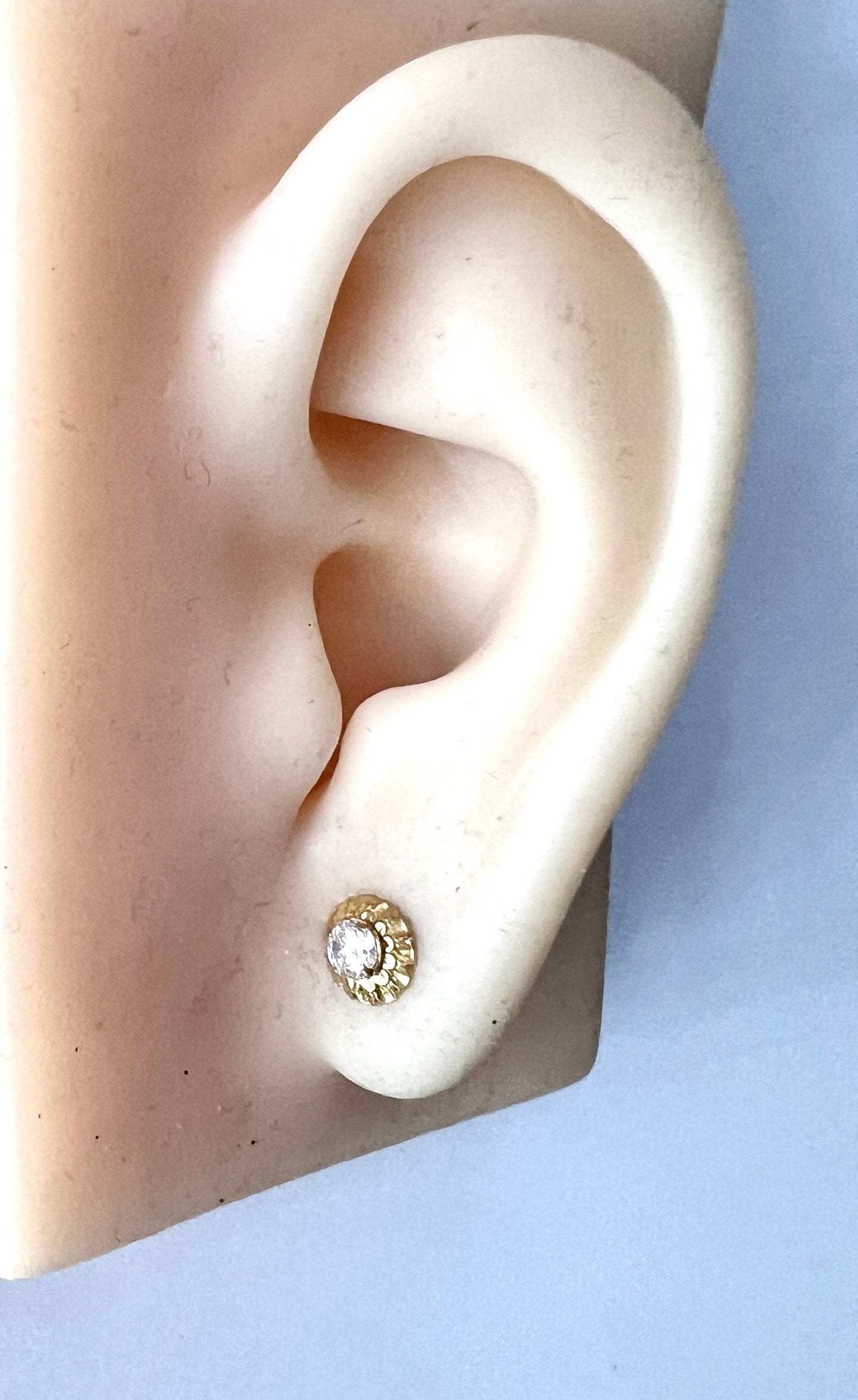 Tiny Vintage Paste 9CT Gold Hinge-back Stud Earrings