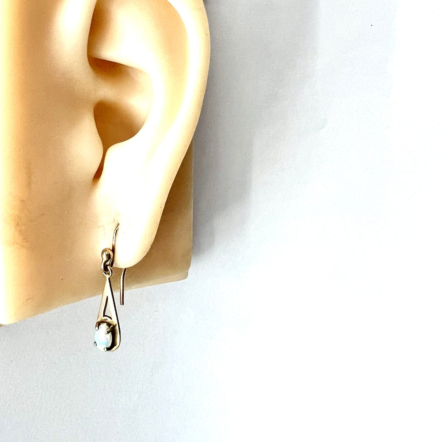 Vintage 9CT Gold Opal Teardrop Earrings