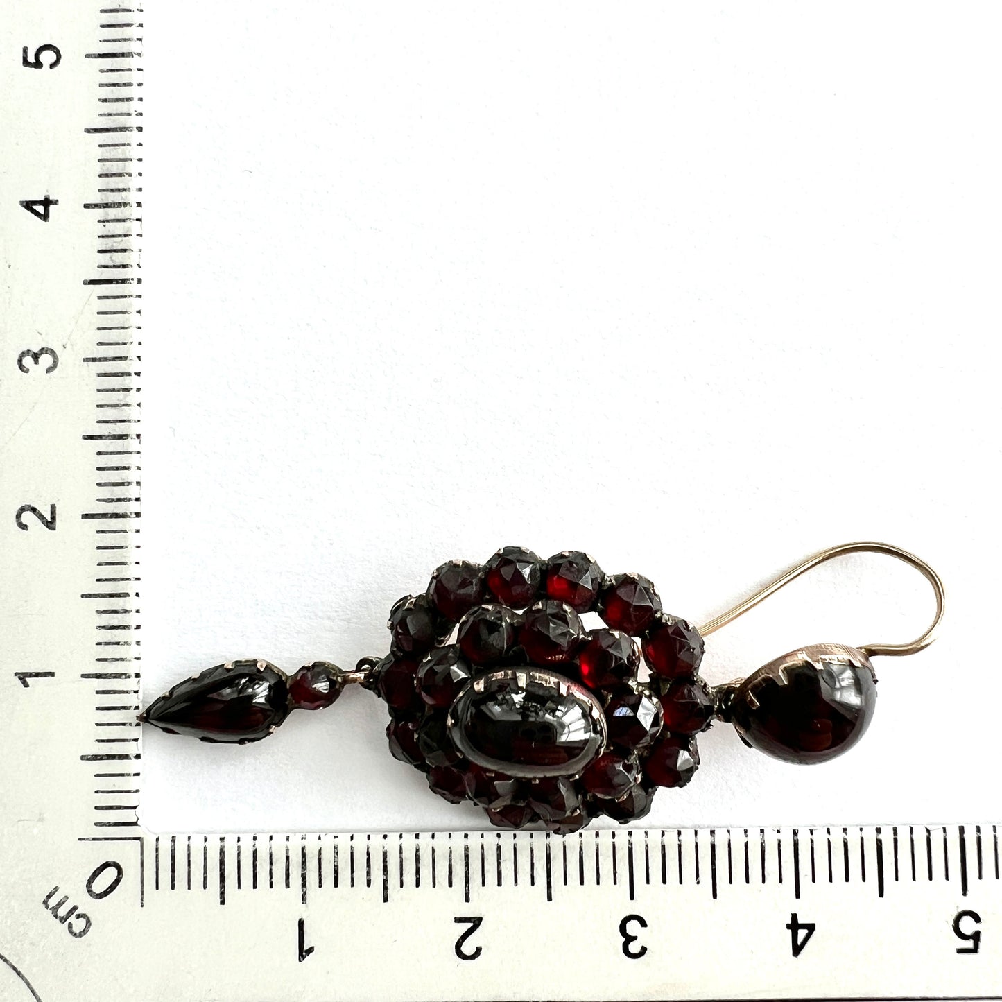 Victorian 9CT Gold Bohemian Garnet Chandelier Earrings