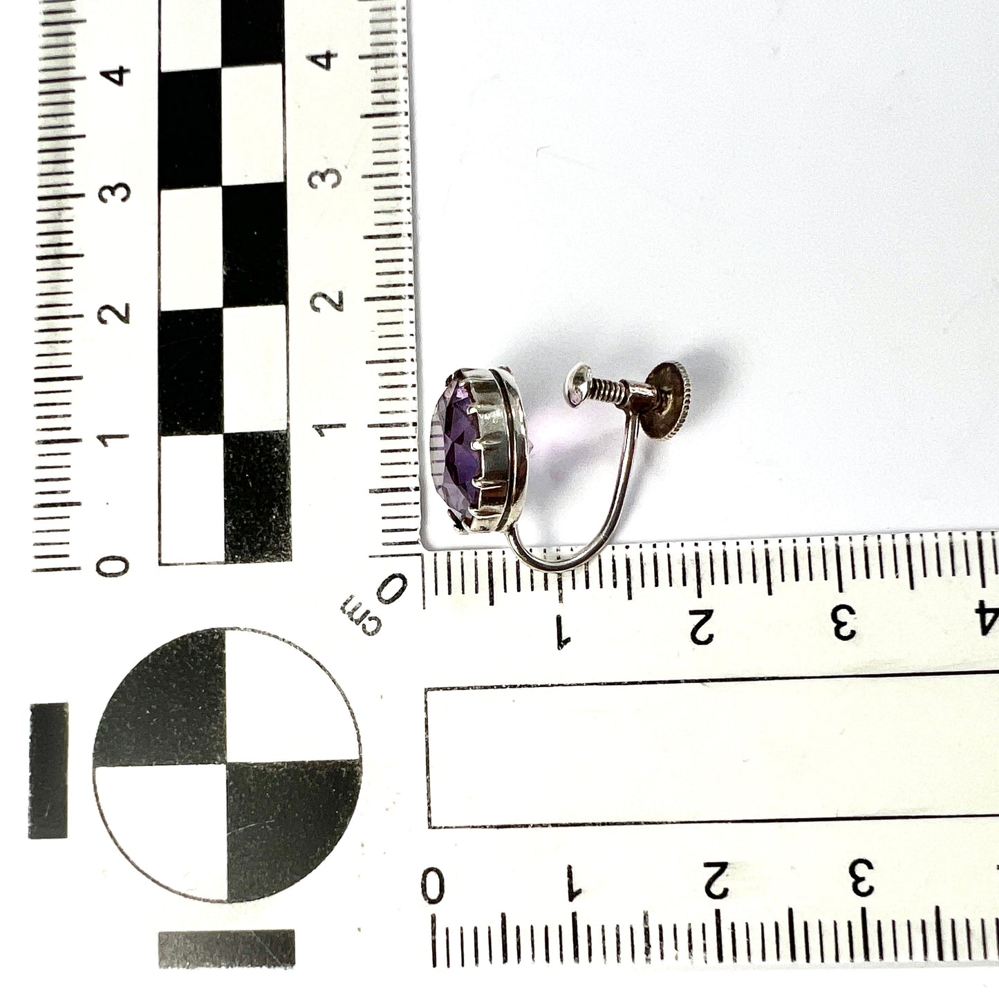 Antique Amethyst Silver Screwback Earrings