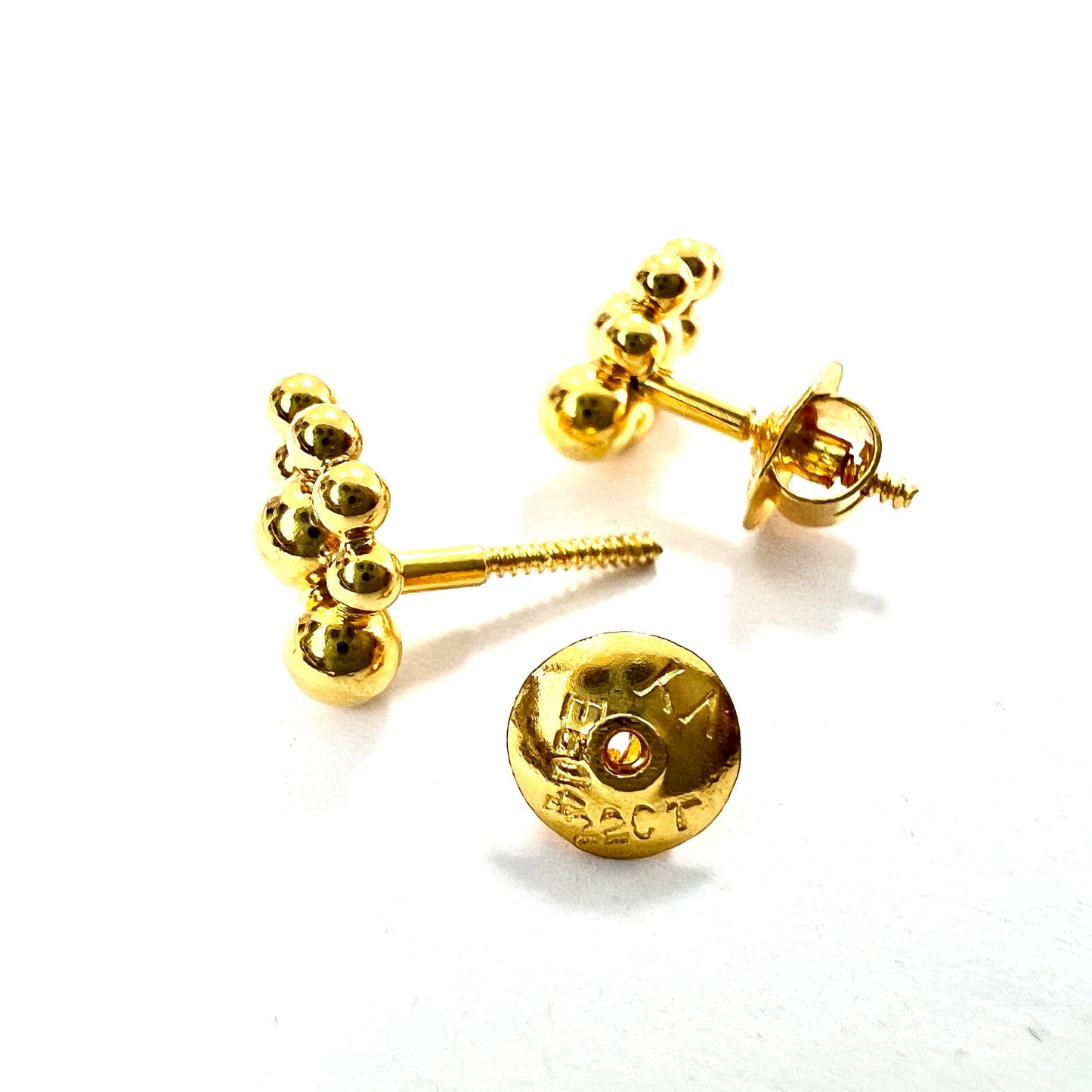 Vintage Solid 22CT Gold Bubble Stud Earrings