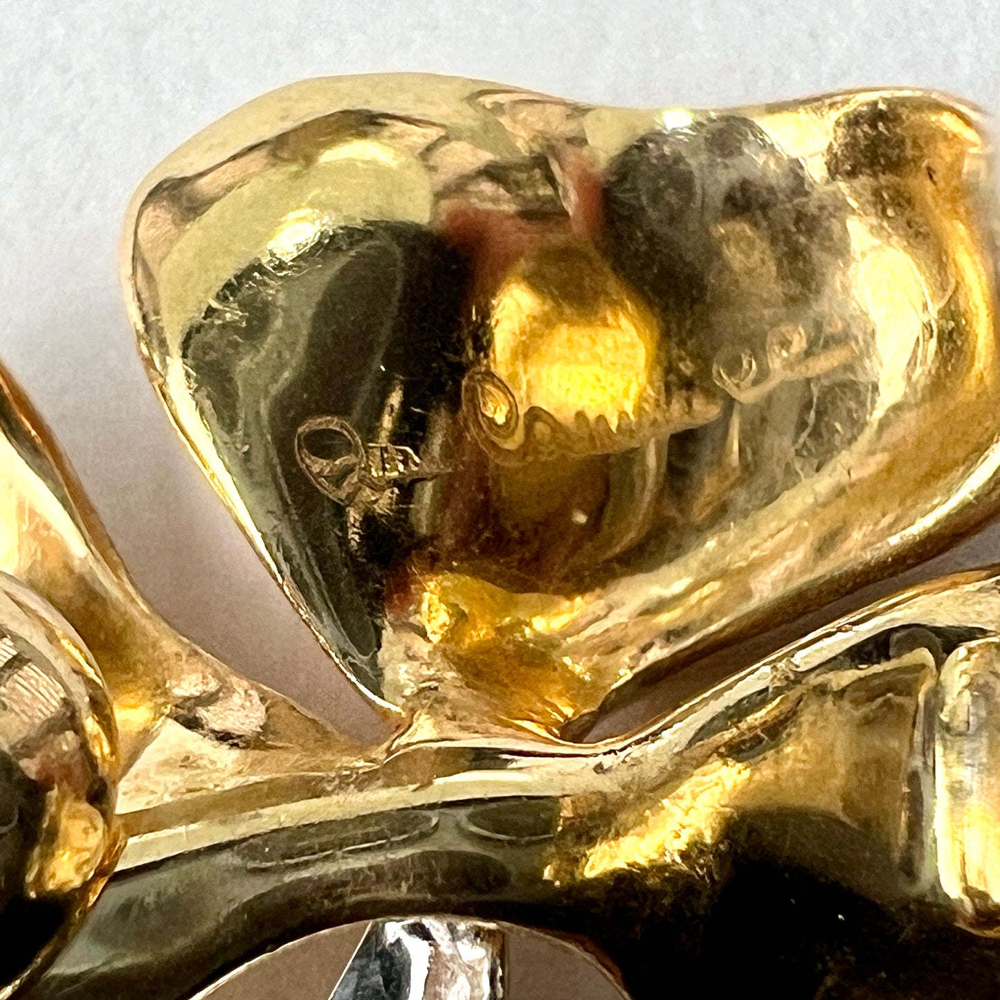 Vintage 18CT Gold Diamond Clover Earrings by Annamaria Cammilli