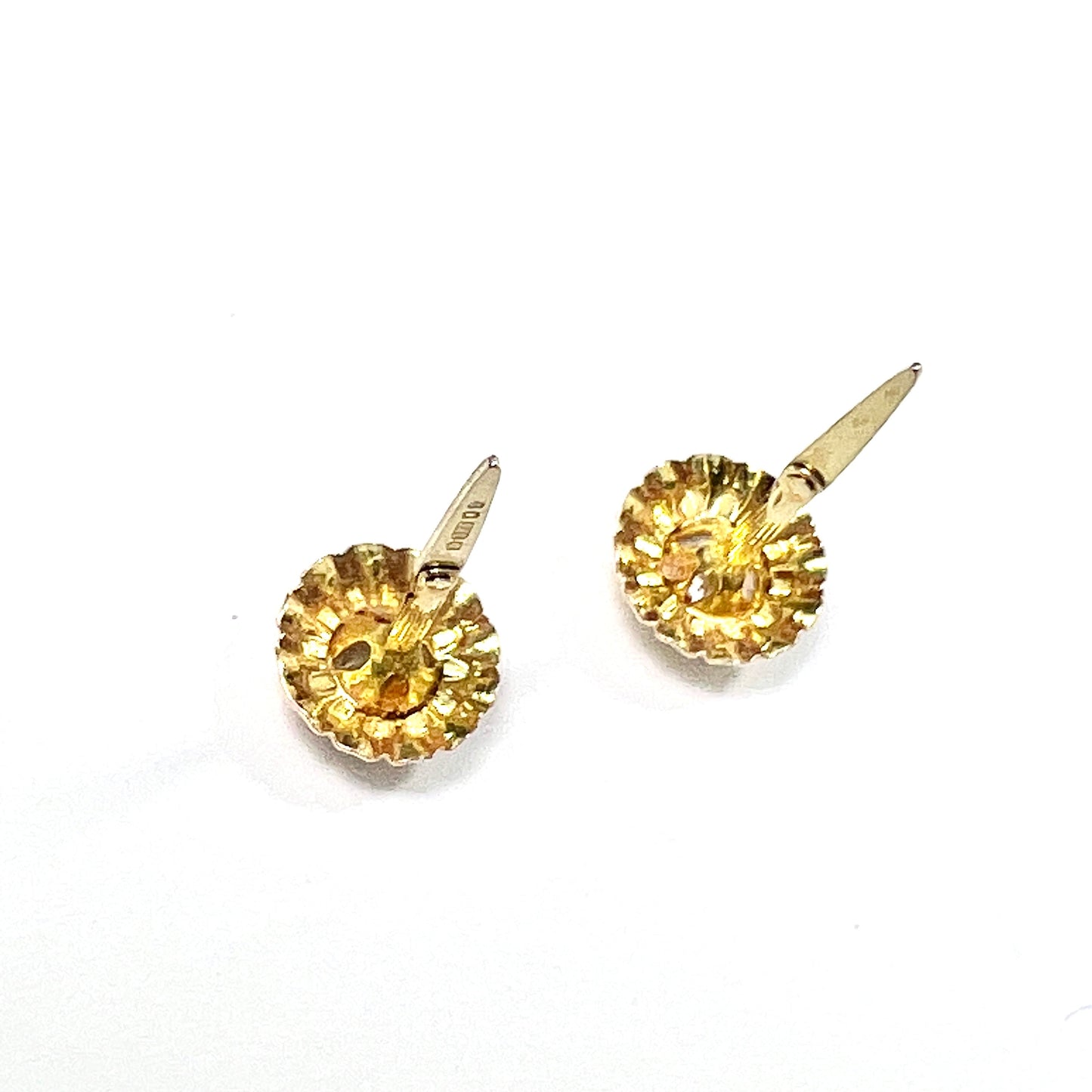 Tiny Vintage Paste 9CT Gold Hinge-back Stud Earrings