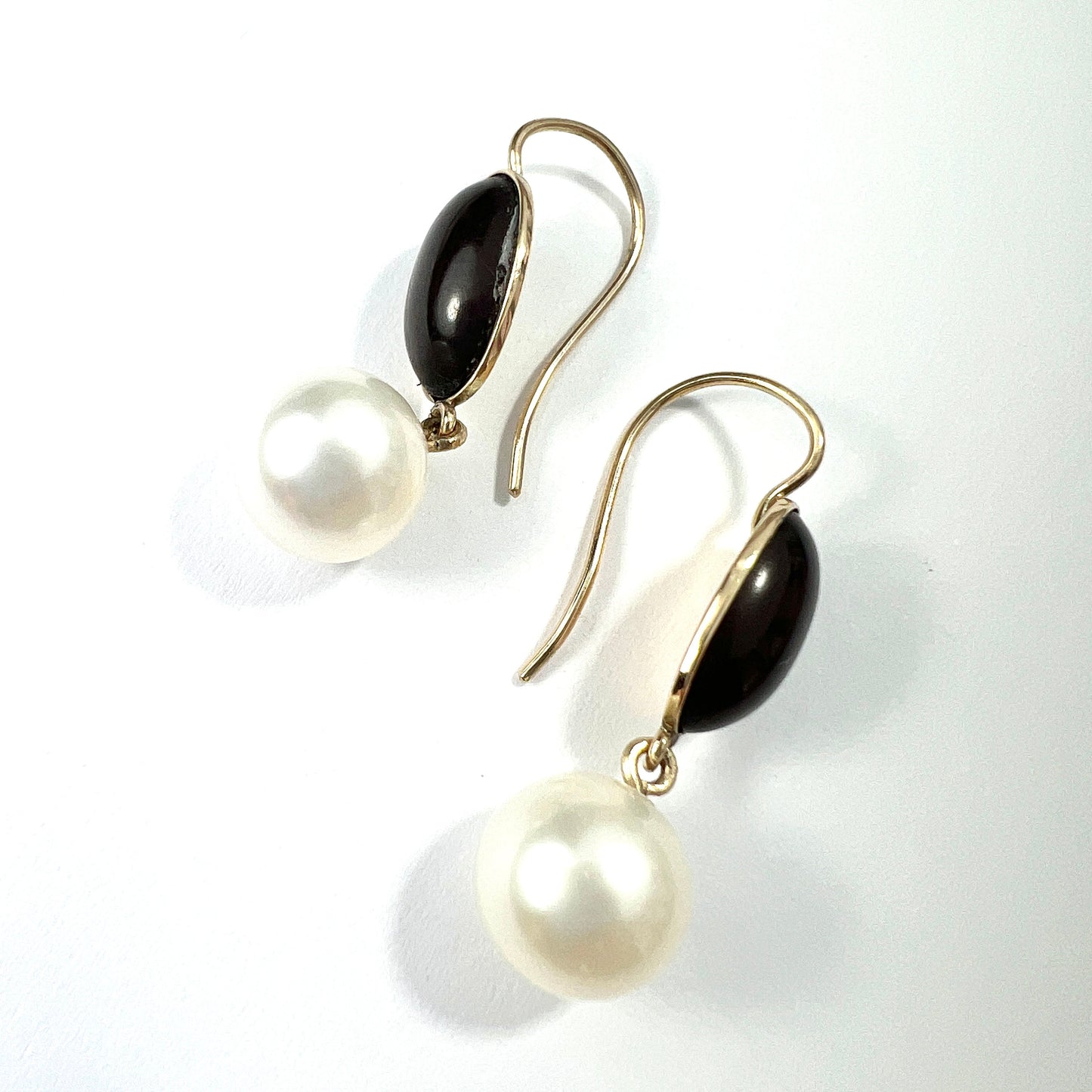 Victorian Garnet Pearl Drop Earrings in 9CT Gold
