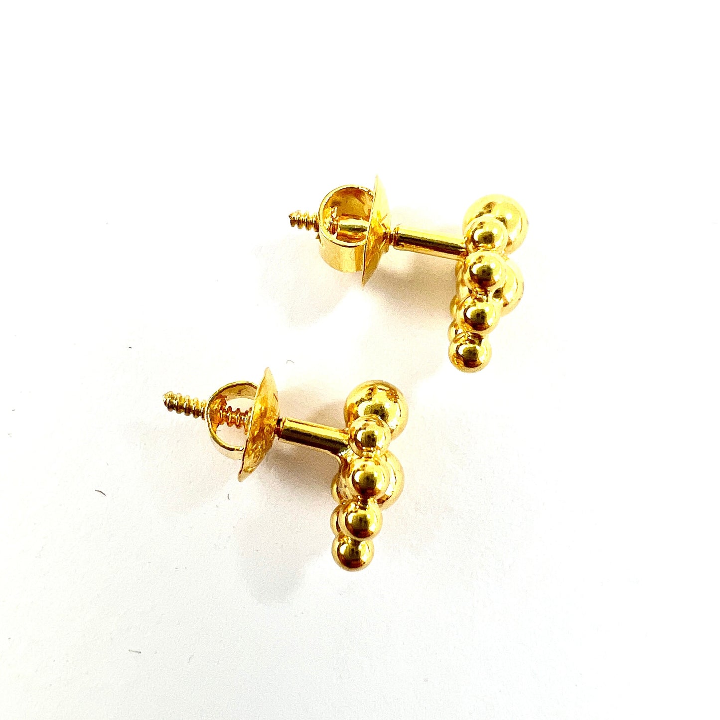 Vintage Solid 22CT Gold Bubble Stud Earrings