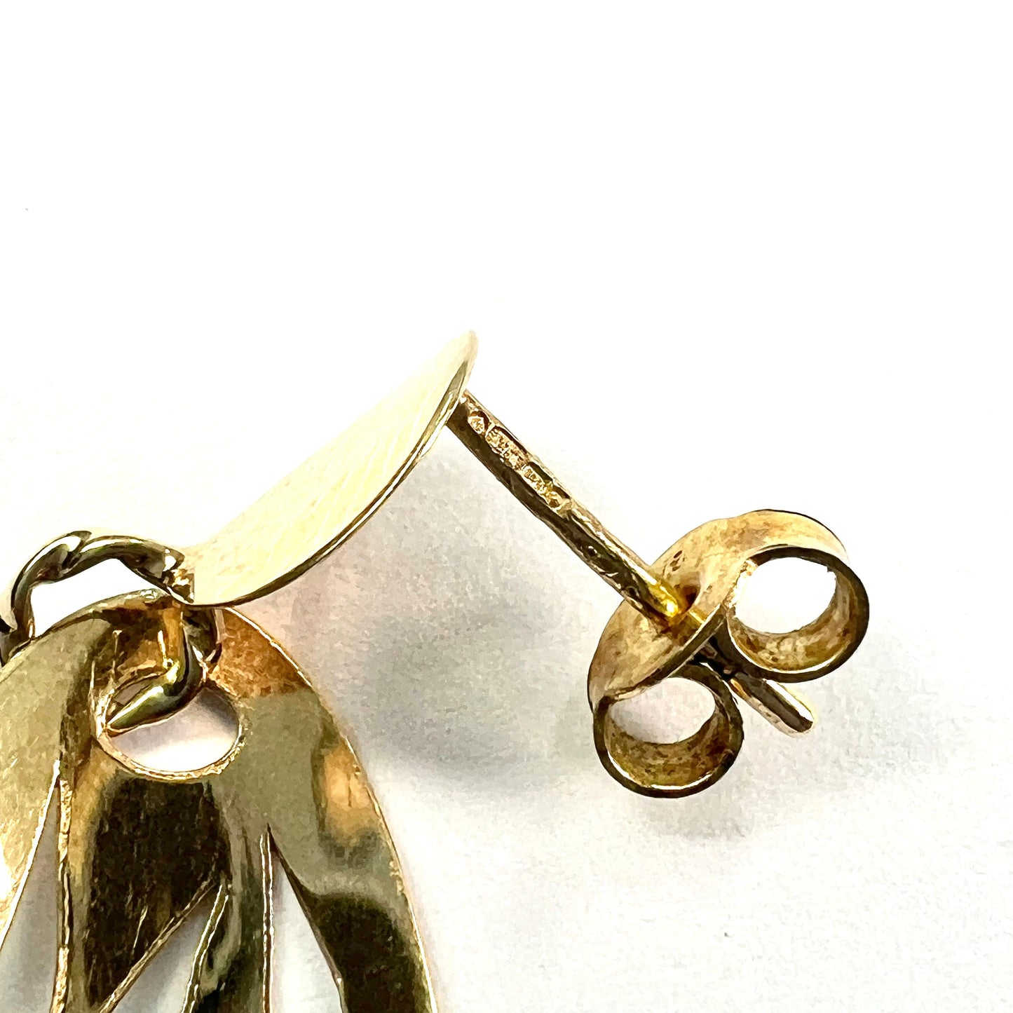Vintage 9CT Gold Bamboo Cutout Earrings