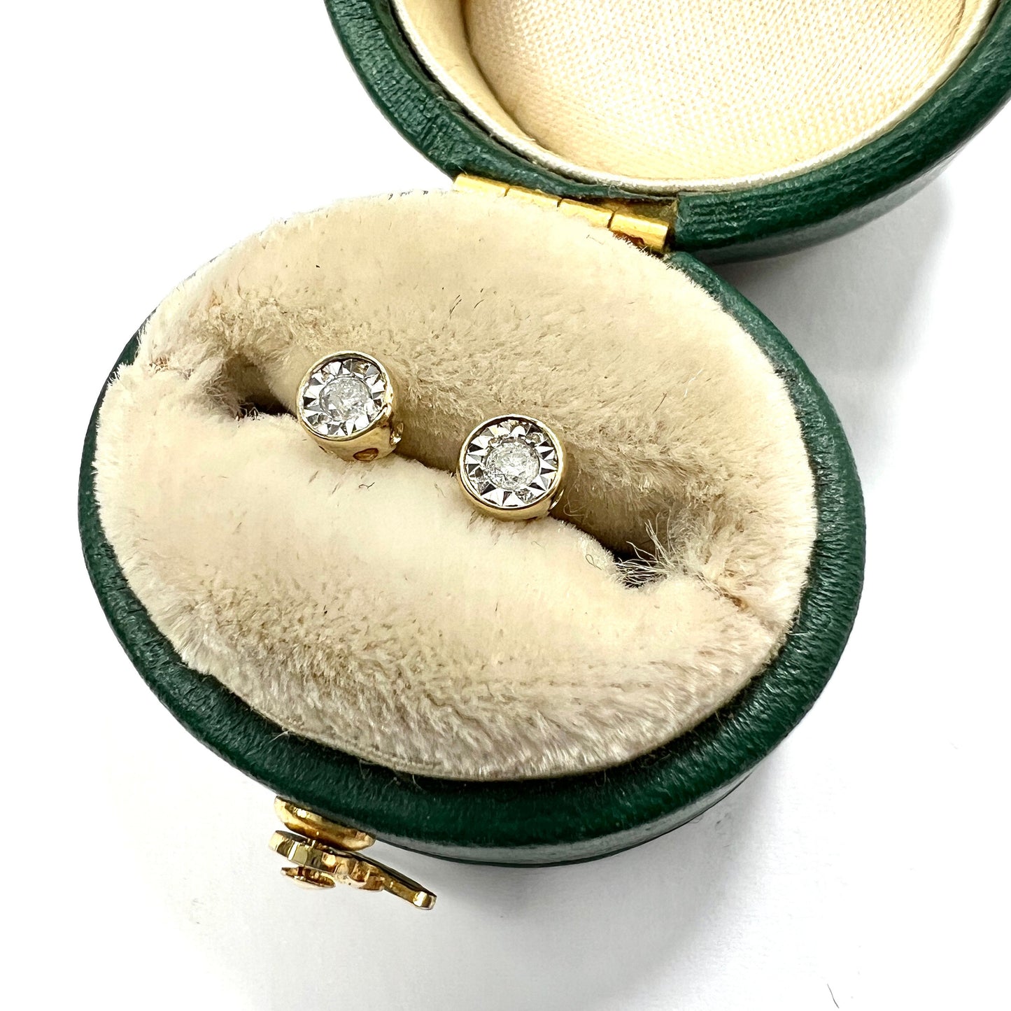 Tiny Diamond Illusion Stud Earrings in 9CT Gold