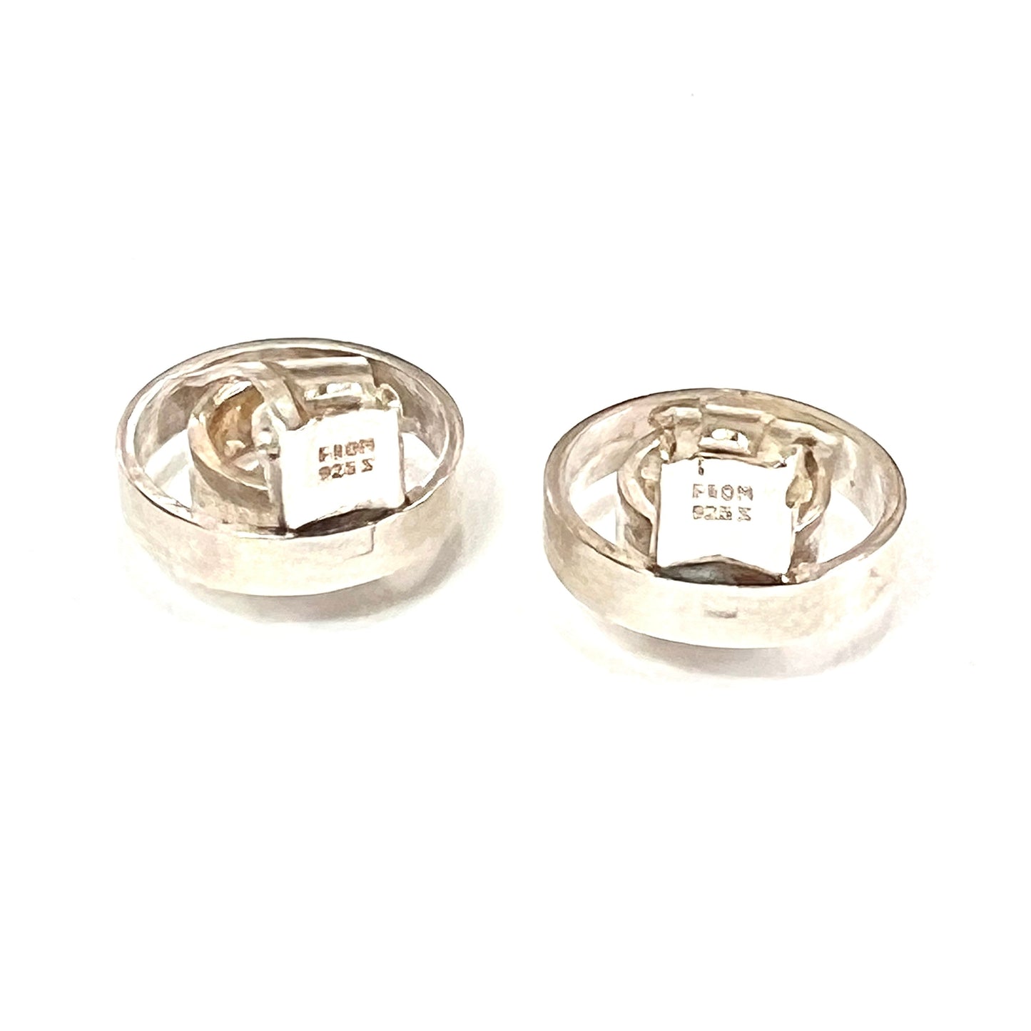 Vintage Silver and Rock Crystal Modernist Ear Clips by Niels Erik From